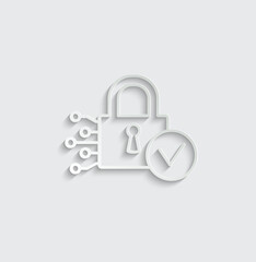 Poster - Cyber security Cybersecurity  icon vector Cyber protection shield logo 