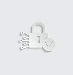 Poster - Cyber security Cybersecurity  icon vector Cyber protection shield logo 