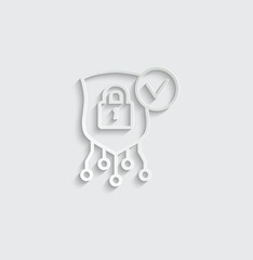 Poster - Cyber security Cybersecurity  icon vector Cyber protection shield logo 