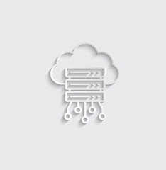 Poster - computer server icon - vector