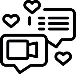Poster - Video call chat bubble receiving love reactions, symbolizing positive feedback and engagement