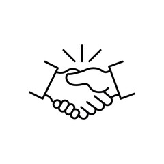 Leinwandbilder - Shake hand line icon. Simple outline style for web and app. Handshake, hands, partnership, business concept. Vector illustration isolated on white background.