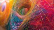 © samrit - Dynamic string web of various colors creating an abstract art piece