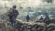 © Matthias - Soldiers on high alert in fortified position in Middle East conflict