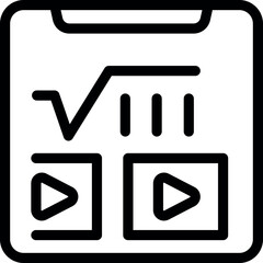 Poster - Simple icon depicting a tablet displaying a mathematical formula and video tutorials, representing the concept of online education