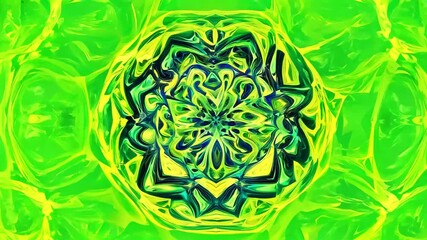 Poster - Seamless looping animation of abstract fractal kaleidoscope on a green screen, perfect for creative projects related to technology or music.
