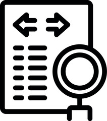 Poster - Magnifying glass is inspecting a document with arrows pointing in opposite directions, suggesting data transfer analysis
