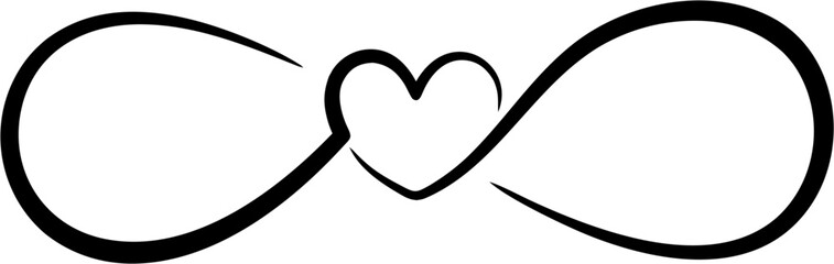 Wall Mural - icon infinity with love vecetor lineart