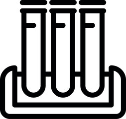 Poster - This minimalistic icon represents three test tubes standing in a lab equipment, conveying a sense of scientific exploration