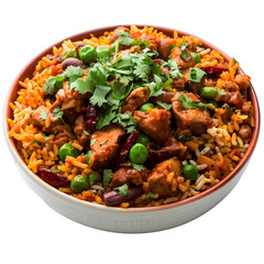 Wall Mural - [Transparent Background PNG]Indian chicken biryani in a bowl