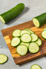 Wall Mural - Cold Organic Green Cucumber Slices