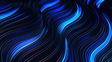 An abstract background featuring wave-like patterns formed by blue glowing lines, creating a visually captivating and dynamic effect