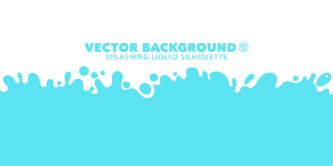 Poster - Vector border with liquid drops and splashes. Abstract blotch shape background. Minimalistic design element for divider, web, app, banners and posters.