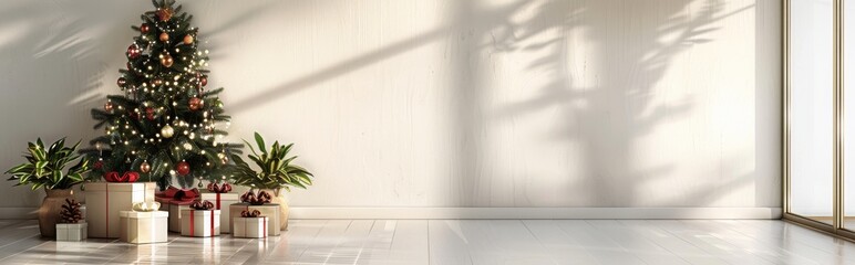 Wall Mural - Decorated Christmas Tree Near Window