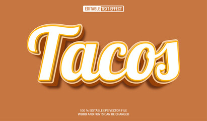 Poster - Editable 3d text style effect - Spycy Tacos text effect Template