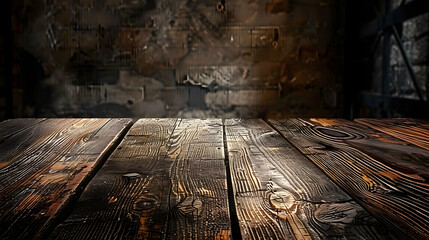 Wall Mural - Wooden table as backdrop for montages