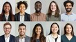 © nazariykarkhut - Smiling headshots of diverse team members