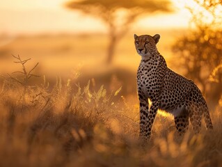 Poster - cheetah in the savannah