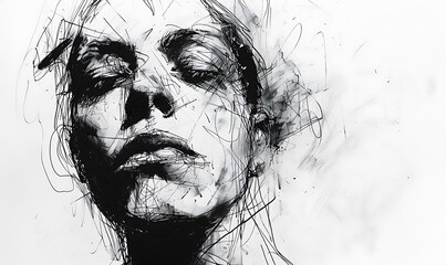 Poster - abstract portrait in black and white
