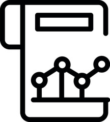 Poster - Simple black and white icon of a business report showing positive growth