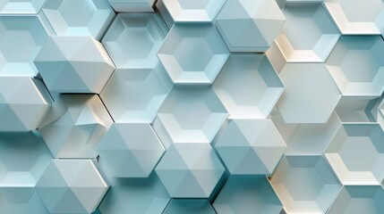 Wall Mural - A blue and white pattern of hexagons