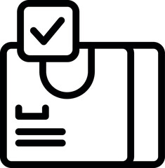 Aufkleber - Simple icon of a package with a check mark, representing a successful online order