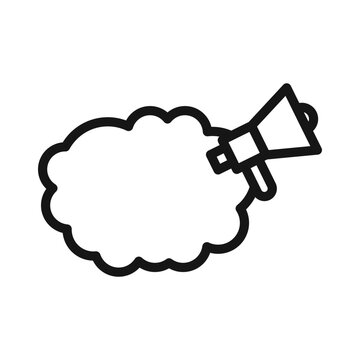 Cloud Marketing icon Black line art vector logo