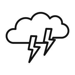 Wall Mural - Thunder lightning icon Black line art vector logo