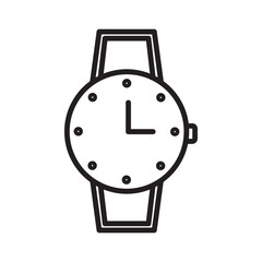 Sticker - Wristwatch icon Black line art vector logo