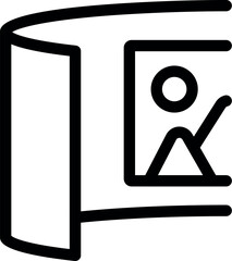 Poster - Line icon of a virtual reality headset showing an immersive user experience