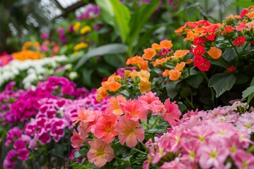 Wall Mural - Colorful Flowers Blooming in Garden