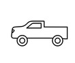 © oxyggen - Pick up truck line icon vector. Transportation concept