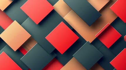 Wall Mural - A colorful pattern of squares and rectangles