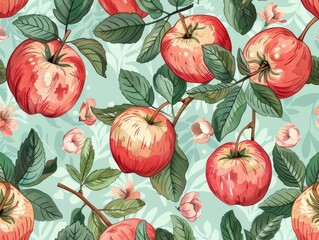 Canvas Print - seamless pattern with apples