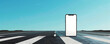 © alexandre - Simple Asphalt road empty blank phone screen on blue background