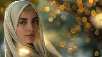 Beautiful woman wearing hijab.