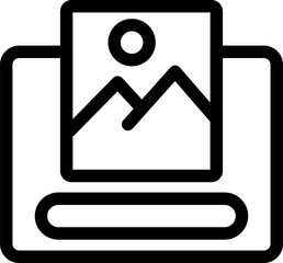 Poster - Simple icon of photo editing software showing an image file being cropped