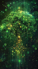 Poster - A tree with glowing lights is the main focus of the image