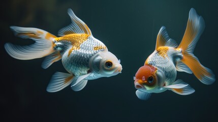 Wall Mural - goldfish in aquarium