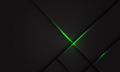 Poster - Abstract green light dark grey metallic overlap design modern futuristic technology background vector