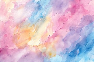 Poster - A beautiful watercolor background featuring soft pastel colors blending seamlessly, perfect for creative projects and designs.