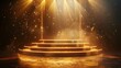 © addymawy - Golden Stage Illuminated by Spotlights and Shimmering Dust