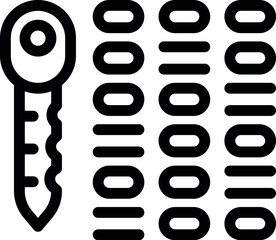 Poster - Line art icon of a key unlocking binary code, representing cybersecurity and encryption