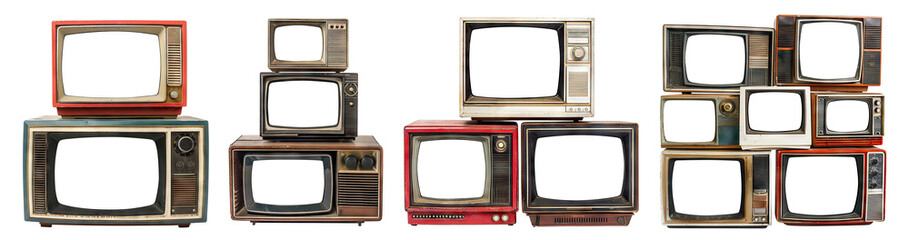 Wall Mural - Set of retro TV boxes, cut out