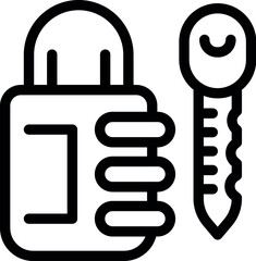 Poster - Combination padlock being unlocked with a key, representing security and access