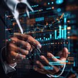 © GED - Finance analyst analyzing stock market trading graph, economic growth chart, planning and strategy with financial report.illustration
