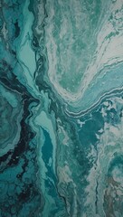 Wall Mural - Vintage marbled texture border on a wall of blue-green pastel hues