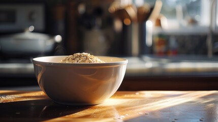 Poster - Oatmeal sitting uncooked on table