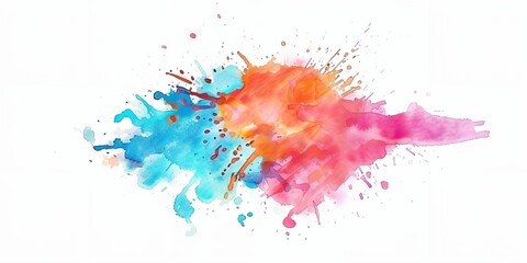 Wall Mural - Colorful splash of paint with a rainbow of colors. The colors are bright and vibrant, creating a sense of energy and excitement. The splatter of paint appears to be in motion