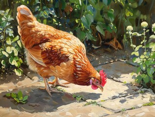 Sticker - chicken in the farm